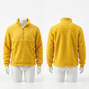 Unisex 320 GSM Premium Polar Fleece Full Zip Hooded Jacket Soft <b>Warm</b> Beige Back Yoke <b>Waterproof</b> Quick Dry - Product Image 4