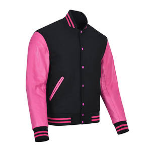 Veste de baseball en cuir de haute qualité, personnalisée, avec logo, style streetwear, pour homme. - Product Image 2