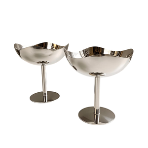 Tazón de Postre Vintage de Acero Inoxidable, Copa para Helado con Base, Pedestal Metálico para Sundae, Sorbete, Mousse, Plato para Decoración de Restaurantes - Product Image 4