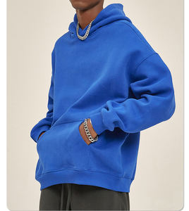 <b>Blank</b> Plain Fleece Oversized Pullover Hoodie Cotton Thick Heavy <b>Weight</b> Oversized Custom Print Logo Men's Hoodies - Product Image 1