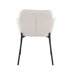 Daniella Set of 2 Contemporary Dining <b>Chairs</b> Black Metal and <b>Cream</b> <b>Velvet</b> Modern Design - Product Image 5