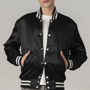 Chaqueta Bomber de Satén para Hombre, Estilo Moderno, con Logotipo Personalizado en la Parte Delantera, Transpirable, Estilo Urbano - Product Image 6