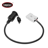 Connecteur OEM 15A à courant élevé avec capuchon anti-poussière, câble en cuivre nu plaqué argent, prise allume-cigare femelle SOCARO 12V/24VDC