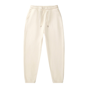 Pantalon de jogging décontracté en coton pour homme avec taille élastique, cordon de serrage, poches latérales et couleur unie respirante - Product Image 1