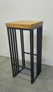 Juego de 2 Taburetes de Bar Estilo Rústico Industrial con Respaldo, Estructura Metálica, Asiento de Madera, Sillas Altas para Barra, Cocina, Isla, Comedor, Estilo Vintage - Product Image 5