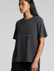 Femmes 2025 nouveauté écologique Streetwear demi manches T-Shirt col rond confort personnalisé Style régulier lavage de pierre - Product Image 2