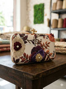 Bohemian Printed Embroidery Clutch Bag Women Indian Ethnic <b>Wedding</b> Party Purse - Product Image 3