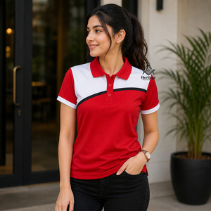 Chemises polo grecques brodées pour femmes, Regalia maçonniques héritages, Delta Sigma Soror, lettres grecques brodées rouge et blanc - Product Image 3