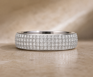 Lab Grown Diamond Wedding Band | 18KT White Gold | Full Pave Diamond Wedding <b>Ring</b> | OEM ODM <b>Fine</b> Jewelry Manufacturer - Product Image 3