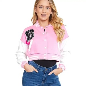 Chaquetas Varsity Cortas de Felpa 100% Algodón con Logotipo Personalizado de Tendencia, Chaqueta Universitaria de Béisbol 2025 para Hombre - Product Image 1