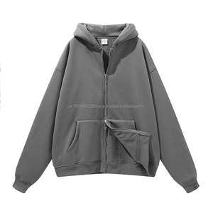 Nouveau produit 2025 Veste zippée à double boutonnière, style sport décontracté, à capuche, unie et vierge - Product Image 4