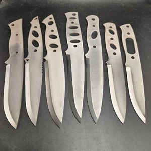 Lot de 7 lames de couteau de cuisine Drop Point en acier inoxydable traité thermiquement 59-60 HRC pour fabrication de couteaux à lame fixe OEM/ODM/DIY - Product Image 1