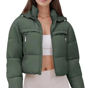 Chaqueta Corta Acolchada para Mujer, Forro de Viscosa Transpirable de Piel de Oveja, Abrigo de Invierno Suave y Esponjoso, Forro de Lana Corto, Venta al Por Mayor - Product Image 4