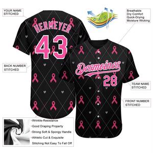 Ropa Deportiva de Verano de Poliéster de Primera Calidad, Camisetas de Béisbol y Sóftbol Personalizadas con Estampado, Color Rosa, de la Mejor Calidad, Últimos Diseños - Product Image 3