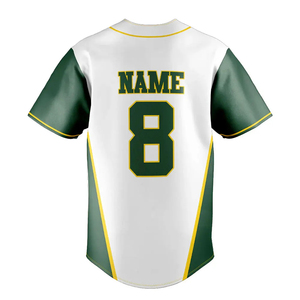 Ensemble de maillots de baseball personnalisés vert et blanc, uniforme d'équipe avec nom et numéro, manches courtes, tenue d'entraînement au frappeur - Product Image 6