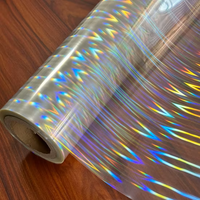 Rouleau de film holographique transparent arc-en-ciel sans couture, 100 feuilles, vinyle laser irisé, autocollant adhésif pour artisanat et emballage