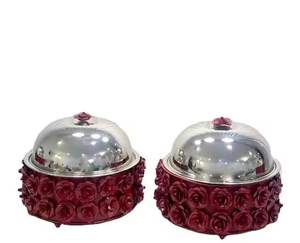 Boîte à bonbons de luxe en métal doré avec couvercle, pot de rangement décoratif, conteneur à collation de table, organisateur de comptoir de cuisine, décoration intérieure - Product Image 5