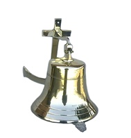 Cloche marine antique en laiton poli, cloche nautique vintage de 6 pouces, écologique, pour artisanat, logo personnalisé, thème ange, découpée à la presse