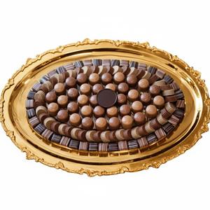 Bandeja de chocolate de metal dorado de la más alta calidad, diseño elegante, bandeja decorativa para dulces y chocolates para bodas y ocasiones especiales. - Product Image 3