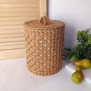 Cesta de basura ecológica de ratán, perfecta para uso en interiores, dormitorio, oficina y organización del baño, tejida a mano en India. - Product Image 5