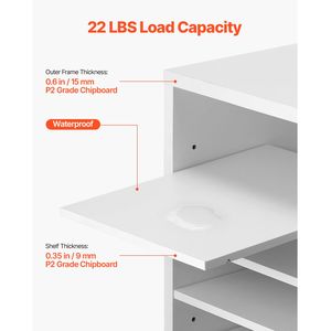 Organizzatore da Scrivania in Legno con 24 Scomparti, Cassettiera in MDF con Ripiani Regolabili per Ufficio - Product Image 3