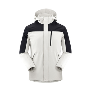 Blouson matelassé à capuche pour homme, color-block, imperméable, fermeture éclair, col montant, coupe classique, style sportif hiver, extérieur en polyester - Product Image 2
