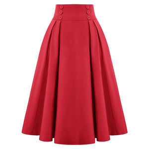 Jupe midi plissée bleu royal pour femmes grandes tailles, style vintage, tissu satiné, à porter en automne - Product Image 2