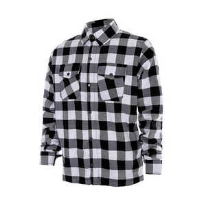 Chemises en flanelle pour hommes, motif à carreaux, personnalisables, écologiques, anti-plis, séchage rapide, mélange de coton – Vente en gros pour l'automne - Product Image 3