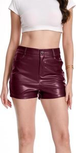 OEM ODM <b>Women</b>’s Faux Leather Shorts Fashion High Waist Leather Look Shorts Custom Branding Available - Product Image 4