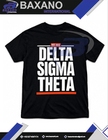 Delta |   Sigma |   Camiseta negra Theta Sorority EST 1913 con diseño de letras griegas rojas en contraste, 100% algodón transpirable, DST Sorority