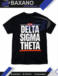 เดลต้า |   ซิกมา |   เสื้อยืดสีดำ Theta Sorority EST 1913 ดีไซน์ตัวอักษรกรีกสีแดงเข้ม ผ้าฝ้าย 100% ระบายอากาศได้ดี DST Sorority - Product Image 4