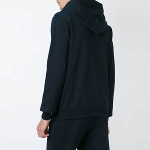 Sudadera con capucha lisa para hombre, 100% algodón, tejida, con cremallera completa, de alta calidad, para invierno, ecológica, antiarrugas, bordada - Product Image 2