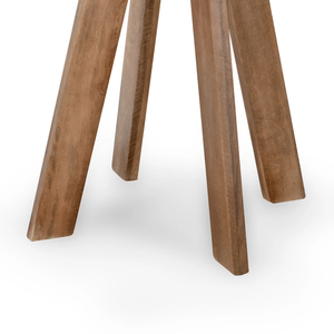 Table de restaurant pliante en bois de manguier massif, finition naturelle, forme ronde, 4 pieds, facilement déplaçable, pour café, bar, bistrot, 2 à 4 places - Product Image 6