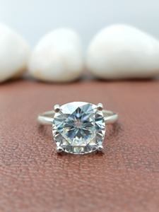 Anillo de Compromiso y Boda D'VINS JEWELS con Forma de Cojín, Corte Brillante, Color D, Cultivado en Laboratorio, Plateado en Oro Blanco, Chapado en Oro - Product Image 2