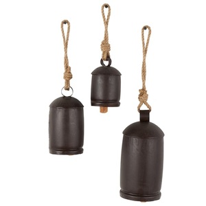 Iron <b>Wind</b> <b>Chime</b> Bells Hanging Rope Decorative Garland Traditional Home Decoration Craft Black Nickel Plated Christmas Fashion - Product Image 1