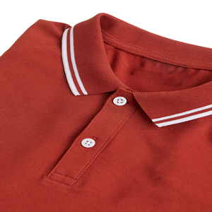 Polo à manches courtes pour homme, couleur unie, col à rayures contrastées, chemise décontractée en mélange de coton - Product Image 1