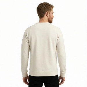 Custom <b>Men</b> Off <b>White</b> Crewneck Sweatshirt Plain Heavyweight Fleece Pullover Long Sleeve Casual Slim Fit Blank <b>Sweater</b> Sleeve Pock - Product Image 2