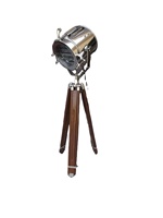 Théâtre antique LED lampadaire rétro projecteur Art déco Design nautique trépied en bois pour Studio bureau Focus décor accessoires