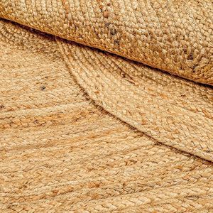 Alfombra Moderna de Yute con Diseño Floral, Rectangular, Trenzada, Ecológica, Antibacteriana, Antideslizante, Resistente a las Manchas, Fabricada a Máquina, de Pelo Plano - Product Image 2