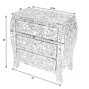 Premium Bone Inlay Accent Cabinet Black White Geometric Inlay Wooden Buffet <b>Sideboard</b> Luxury Home Furnishing - Product Image 3