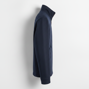 Chaqueta de Forro Polar Azul Marino para Hombre de Outpost Supply Co, con Logotipo Bordado y Cierre de Cremallera, Estilo Workwear - Product Image 4