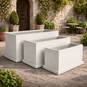 Macetas Rectangulares de Fibra de Vidrio Ligeras y de Lujo, Macetas de Jardín de Alta Calidad para Decoración de Interiores/Exteriores - Product Image 1