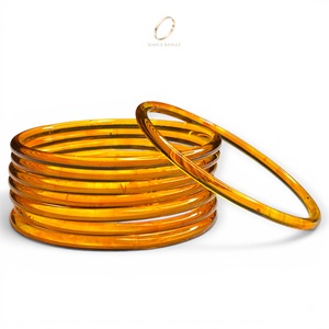 Factory Direct Premium <b>Jelly</b> Yellow Kashmiri Glass Bangles Set Trendy Wedding & Party Indian Jewelry at Wholesale Price - Product Image 2