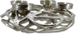 Support de bougie en aluminium argenté Signature Glow à 4 bras, résistant à la chaleur, décoration d'intérieur, candélabre en métal - Product Image 5