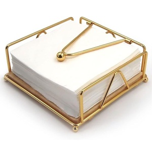 Porta Servilletas Minimalista de Alambre Dorado, Soporte Duradero de Hierro para Papel Tisú, Decoración para el Hogar, Restaurantes y Cafeterías - Product Image 2