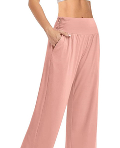 Pantalon de jogging taille haute pour femme, coupe ample, pour le fitness, la gym, le yoga, avec poches - Product Image 1