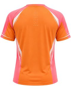 Customized Men Orange And Pink Quick Dry Sports TShirt Breathable Running Gym Workout Athletic Training Activewear Tee Top <b>Shirt</b> - Product Image 2