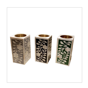 Portavelas de incrustaciones de hueso para velas de té, artesanía de lujo para comedor, precio increíble - Product Image 2