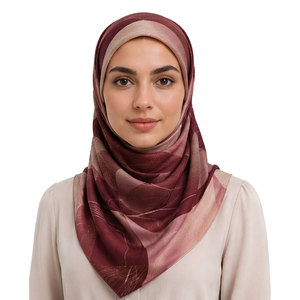 Comfortable Square Adult Women Head <b>Scarves</b>-<b>Silk</b> Material Color Blocking Patterns Styling for Outdoor & Daily Use - Product Image 1