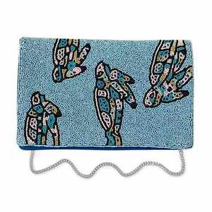 Sac fourre-tout promotionnel artisanal de luxe indien fait main, forme baguette, perles de verre multicolores, décontracté et durable - Product Image 4